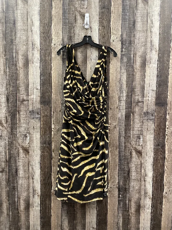 Discount Extravaganza Dress Casual Midi By Lauren By Ralph Lauren In Animal Print, Size: L