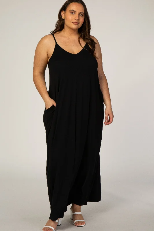 Discount Deals Black Cami Strap Plus Maxi Dress