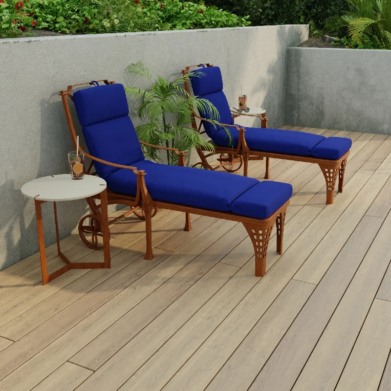 Price Meltdown 72" x 22" Blue Solid Outdoor Chaise Lounge Cushion with Ties and Loop - 72'' L x 22'' W x 3.5'' H Price Meltdown 72" x 22" Blue Solid Outdoor Chaise Lounge Cushion with Ties and Loop - 72'' L x 22'' W x 3.5'' H