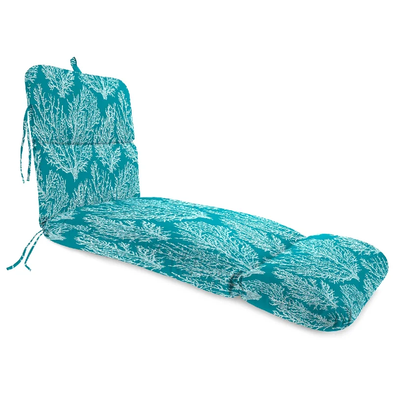 Price Fest 74" x 22" Turquoise Nautical Outdoor Chaise Lounge Cushion with Ties and Loop - 74'' L x 22'' W x 5'' H Price Fest 74" x 22" Turquoise Nautical Outdoor Chaise Lounge Cushion with Ties and Loop - 74'' L x 22'' W x 5'' H