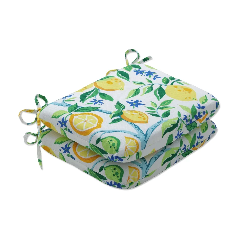 Crazy Deals Pillow Perfect Outdoor | Indoor Lemon Tree Yellow Seat Cushion 18.5 X 15.5 X 3