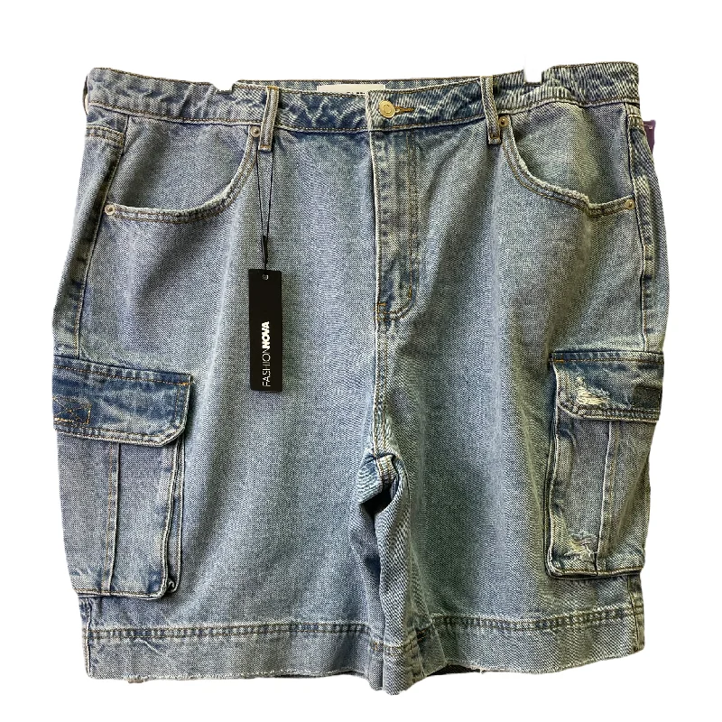 Bonus Savings Blue Shorts By Fashion Nova, Size: 18