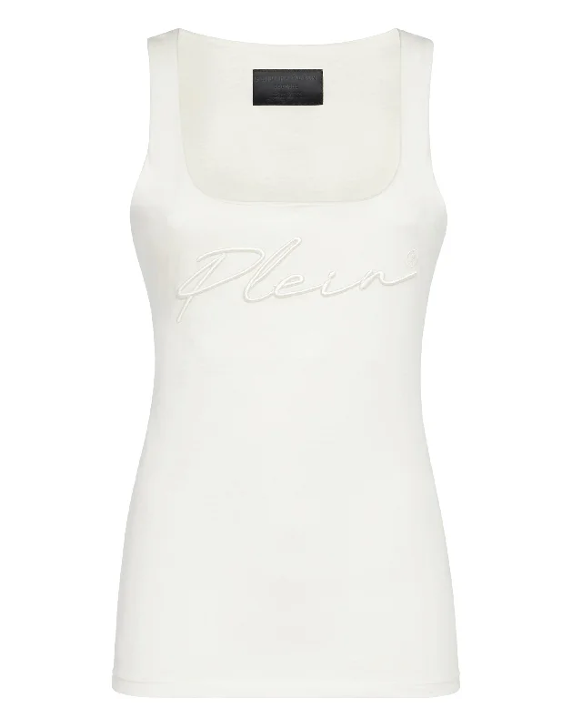Don't Wait Leisurewear Tank top Embroidery Signature
