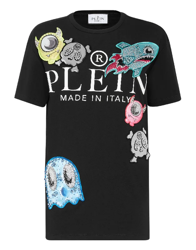Markdowns T-shirt Round Neck Man fit Monsters with Crystals