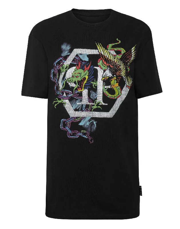 Clearance Items T-shirt Round Neck SS Tattoo Patches with Crystals