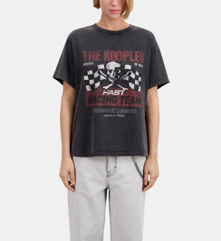 Price Blitz T-shirt With Racing Skull Serigraphy