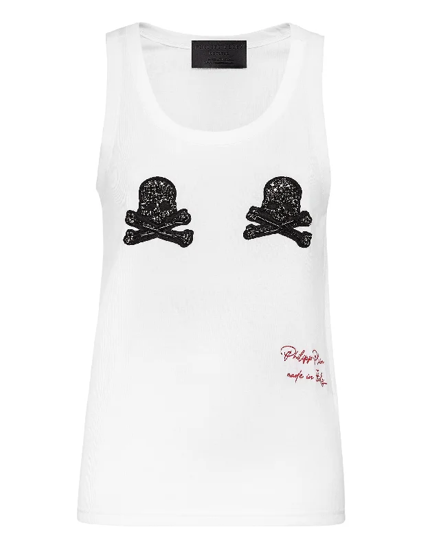 Limited Availability Tank top Crystal Skull with Crystals