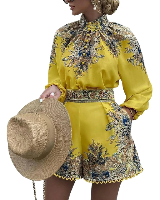 Must-Have Deals WELLWAY 2pc Blouse & Short Set