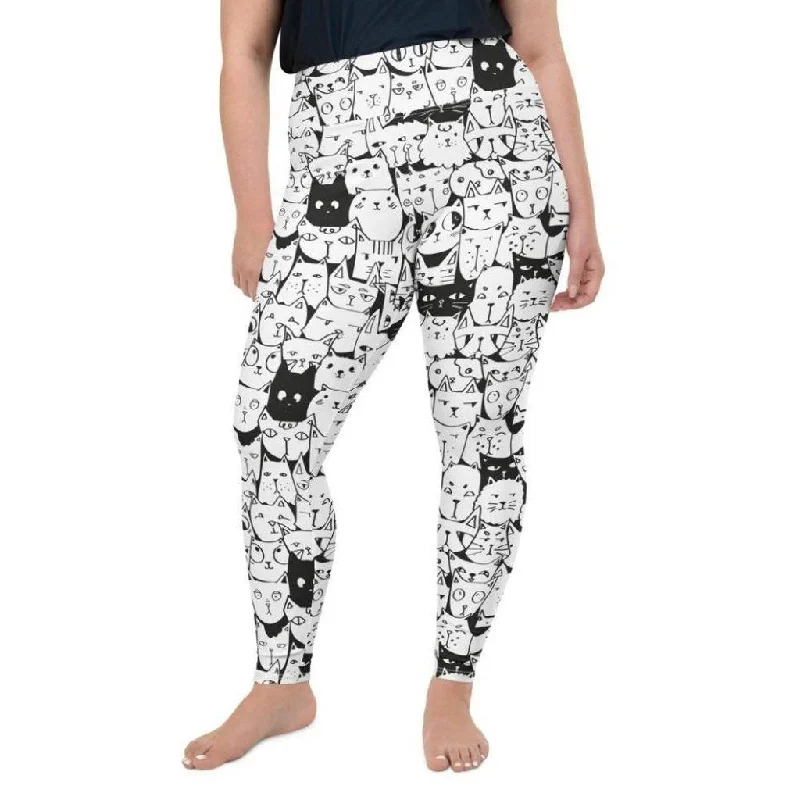 Bargain Blast Kitty Pattern Plus Size Leggings