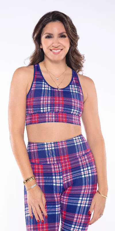 Referral Discount Cherry Frost Plaid - Classic Sports Bra