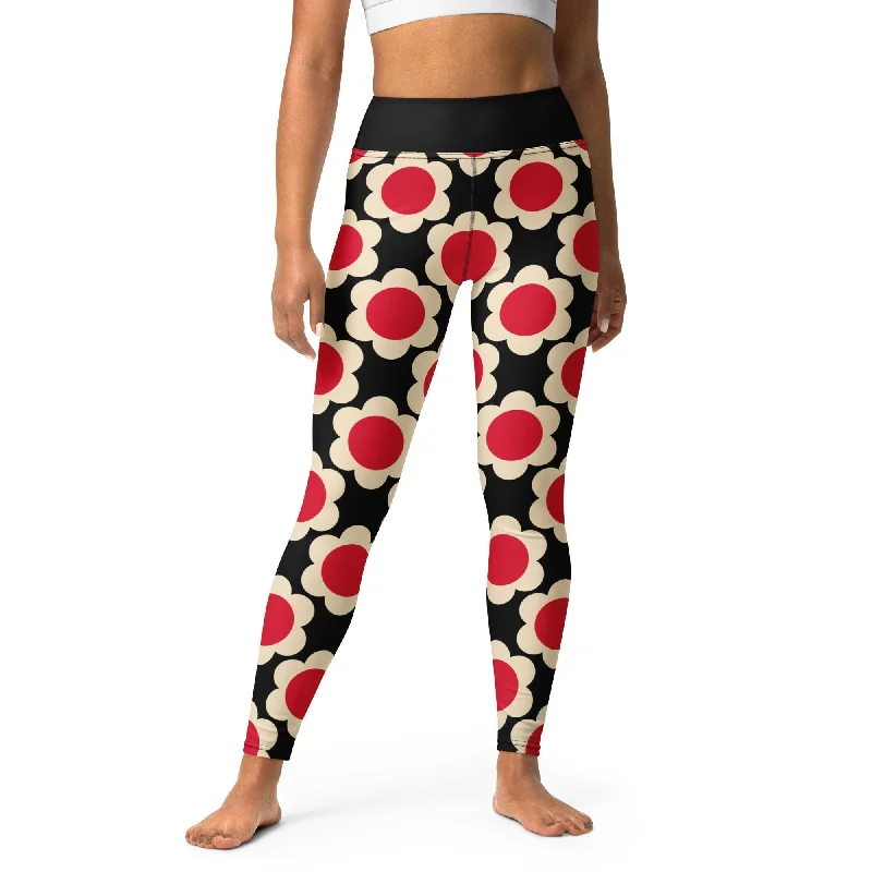 Steals and Deals ELLIE red black -2- Yoga Leggings